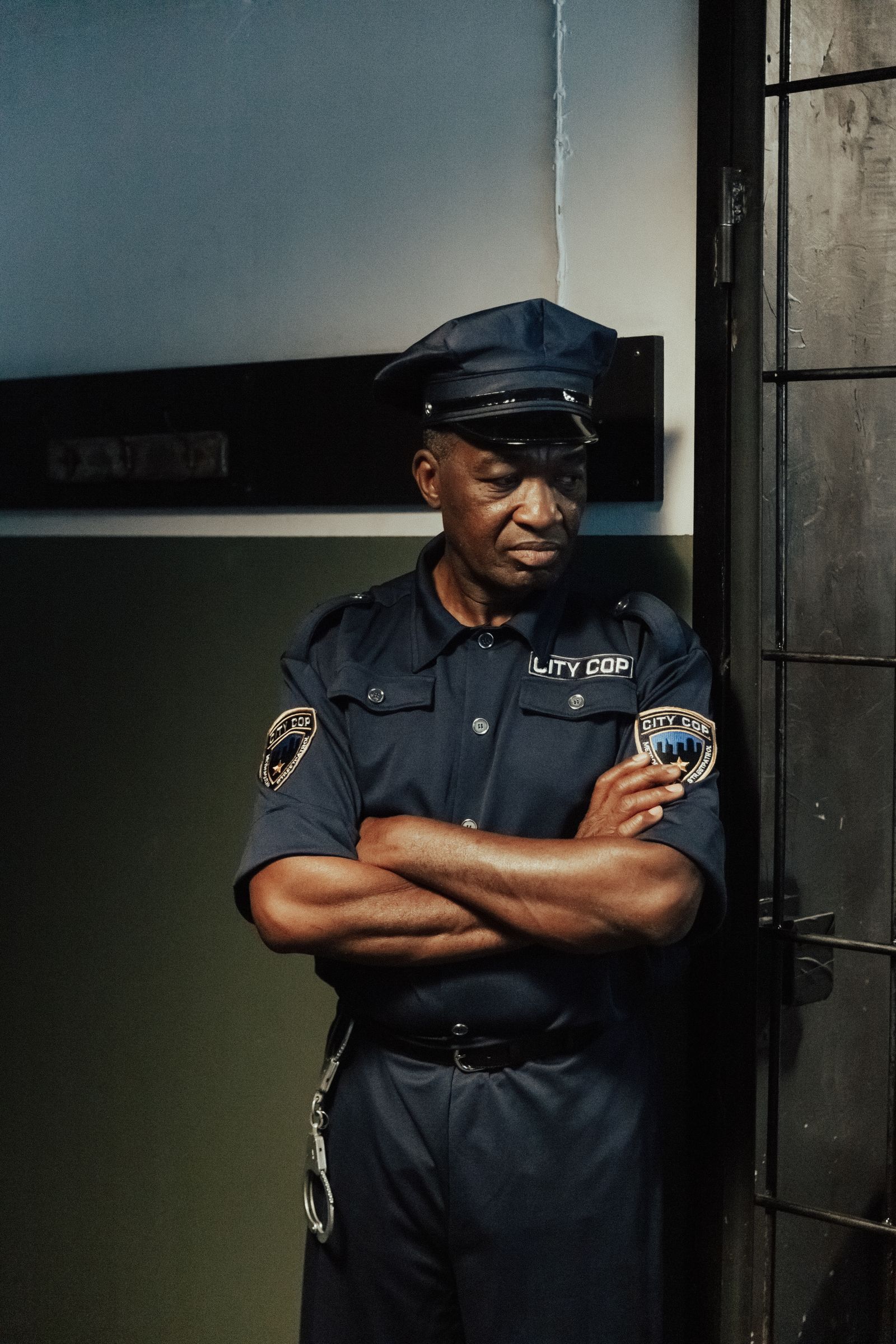 Security guard on duty at a residential gate